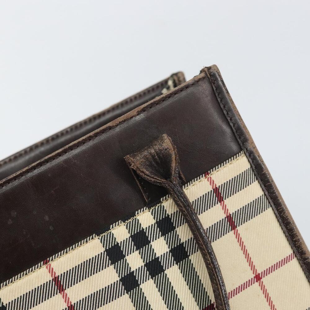 BURBERRY Nova Check Hand Bag Canvas Blue Silver Auth 161282 - Picture 10 of 16